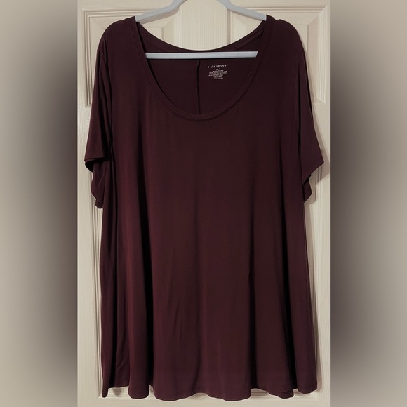 Lane Bryant Women's Plus Size Crew Neck Top Size 26/28, Dark Red - Picture 1 of 2